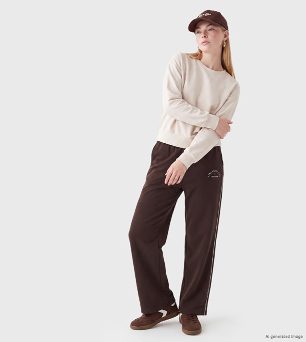 Graphic Print Wide Leg Sweatpants