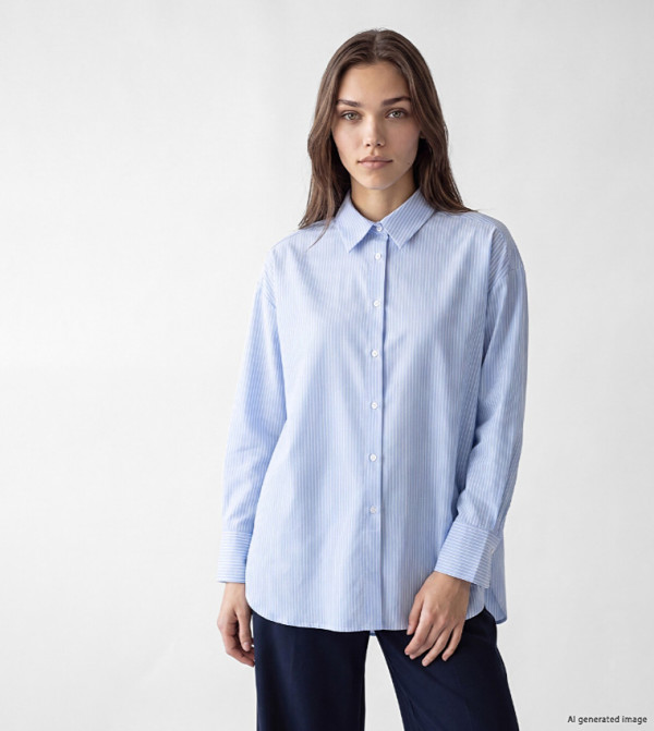Striped Long Sleeves Oxford Shirt