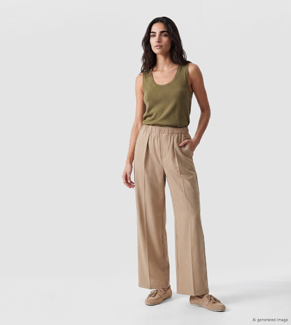 Striped Loose Fit Trousers