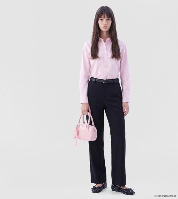 Solid Belted Wide Leg Trousers