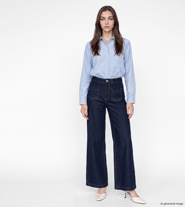 Washed Wide Leg Jeans