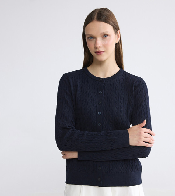Cable Knit Long Sleeves Cardigan