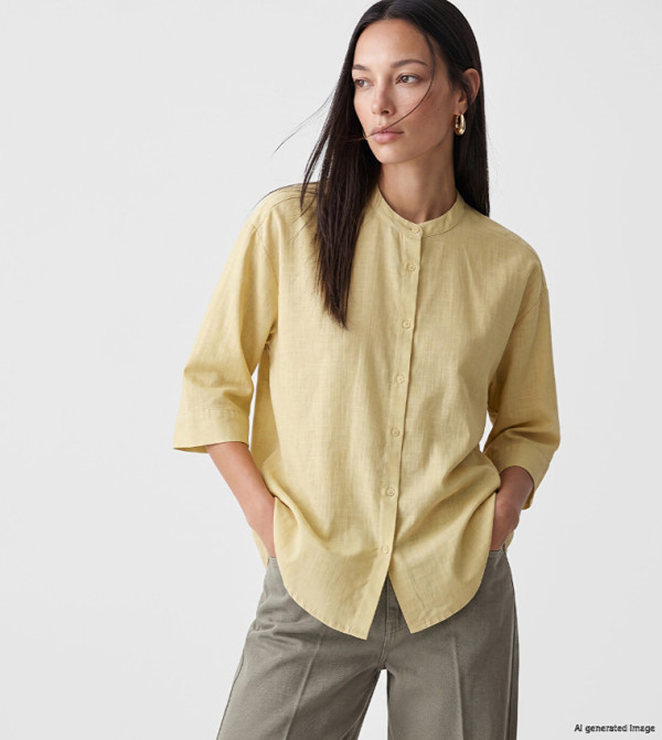 Solid 3/4 Sleeves Shirt