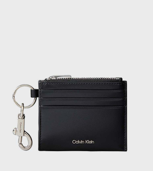 Solid Zip Card Holder with Clip