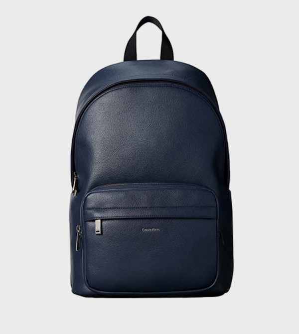 Textured Zip Front Pocket Backpack