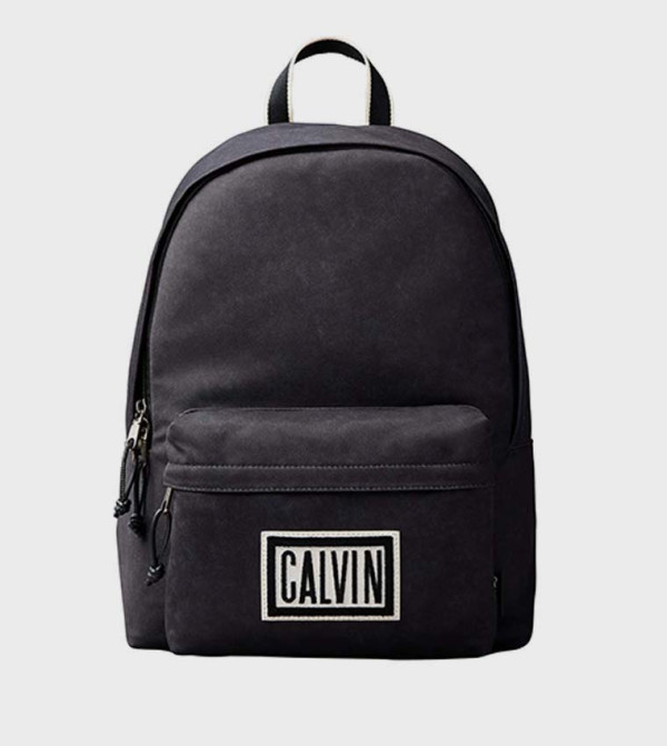Logo Patch Zip Front Pocket Backpack