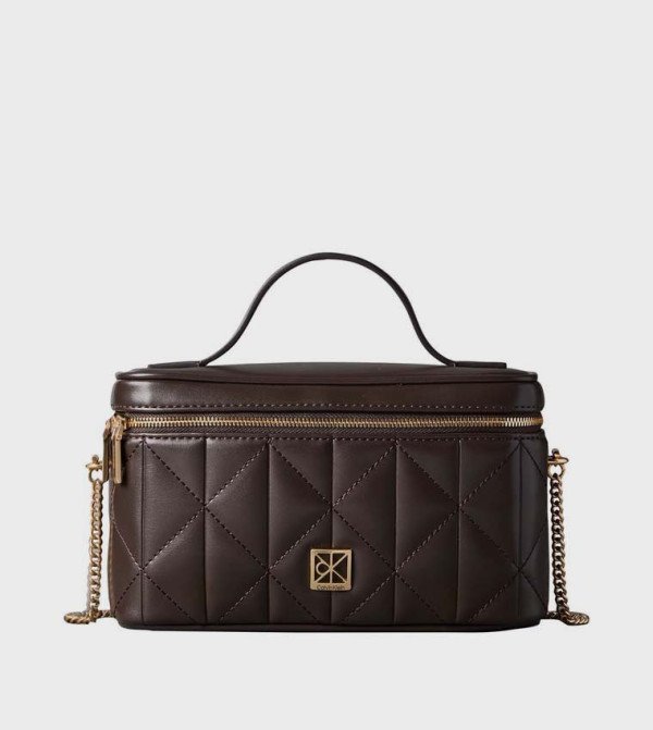 Quilted Zippered Top Handle Mini Bag