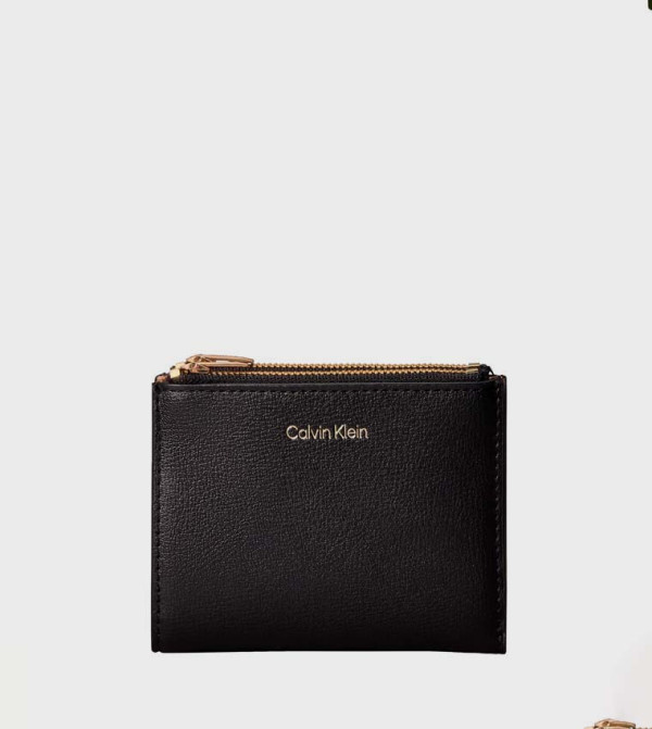 Logo Detail Zippered Bi-Fold Wallet