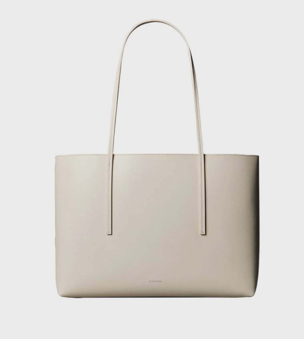Textured Zippered Tote Bag with Pouch