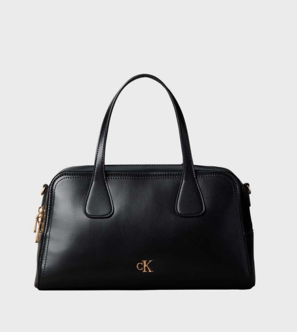 Logo Detail Zippered Satchel Bag