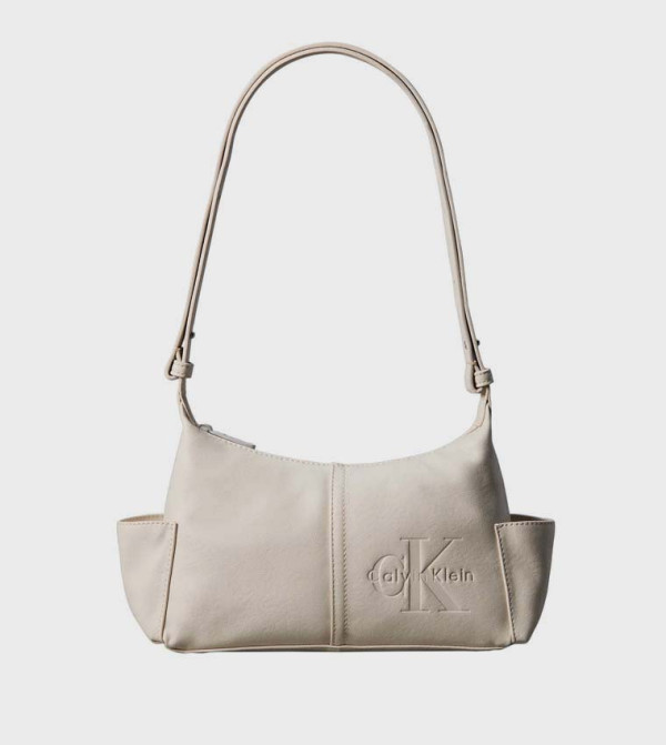 Logo Detail Zippered Shoulder Bag