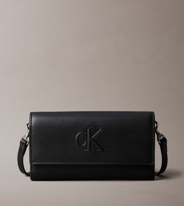 Logo Detail Sculpted Long Wallet
