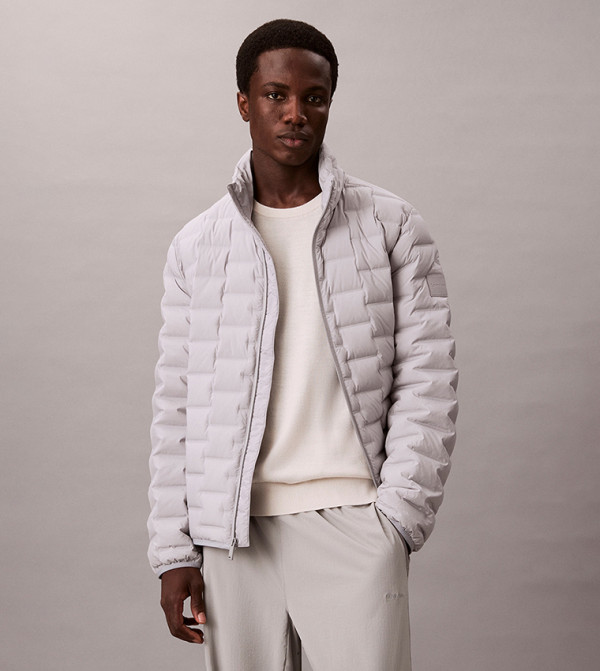 Quilted Zip High Neck Puffer Jacket