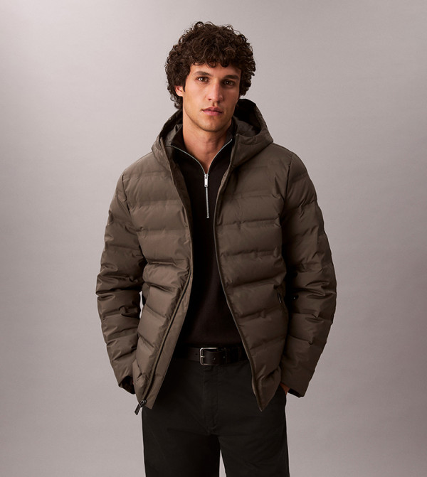 Solid Zip Hooded Jacket