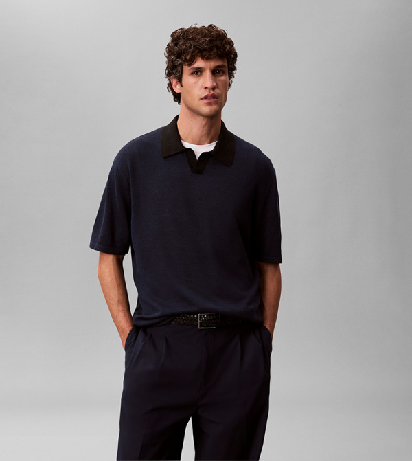 Short Sleeves Linen Polo T-Shirt