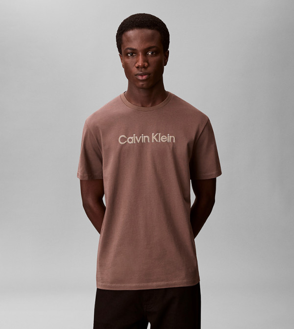 Logo Embossed Crew Neck T-Shirt