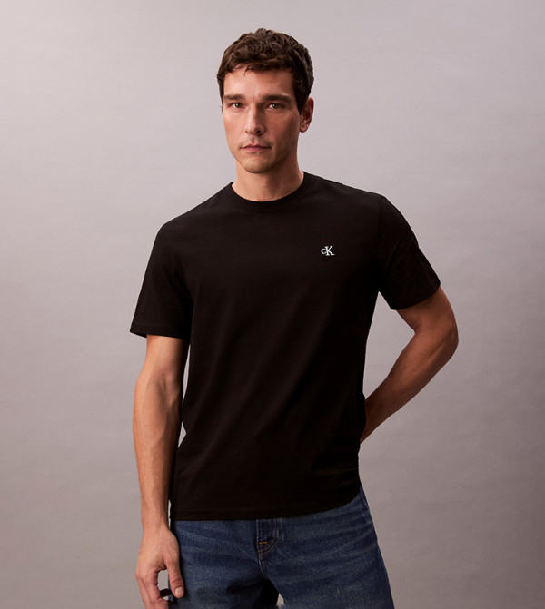 Monogram Embroidered Crew Neck T-Shirt