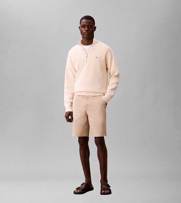 Logo Label Button Closure Shorts