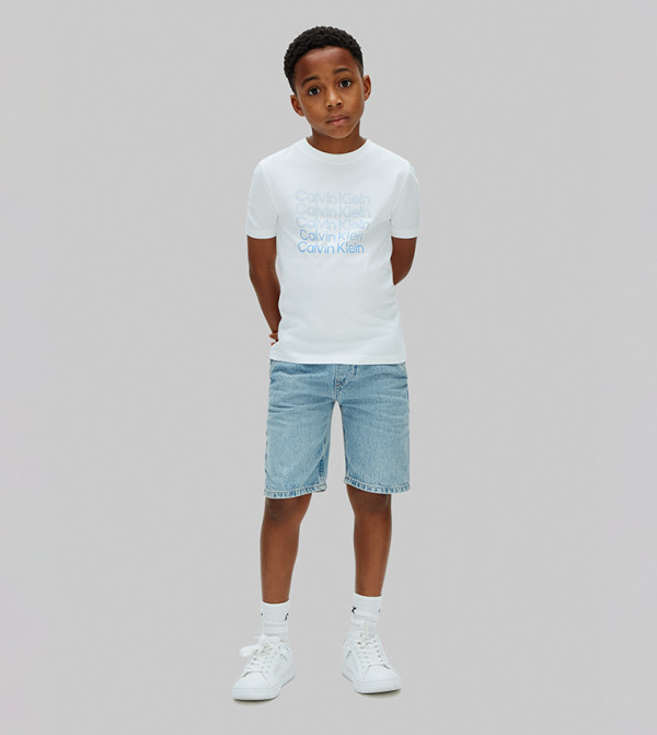 Stacked Logo Printed Short Sleeves T-Shirt