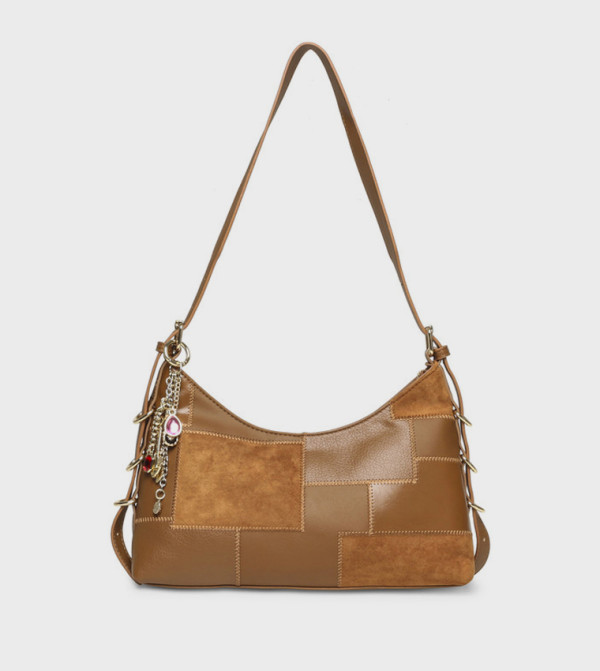 Colorblock Zip Shoulder Bag