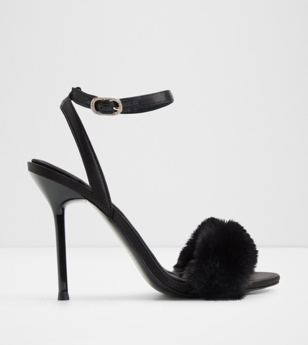MARILOU Fur Strap Stiletto Heel Sandals