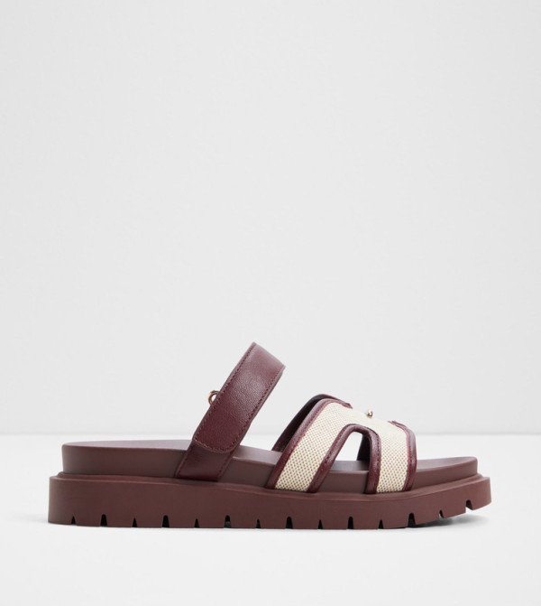 MARYS Color Block Cut-Out Strap Flat Sandals