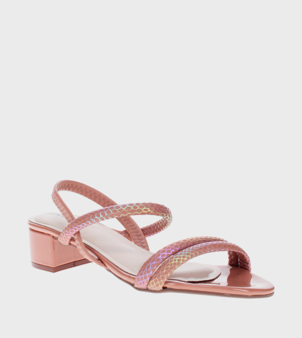 CIJE Textured Block Heel Sandals