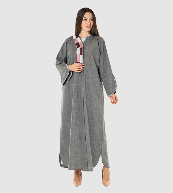 Thread Embroidered Casual Abaya