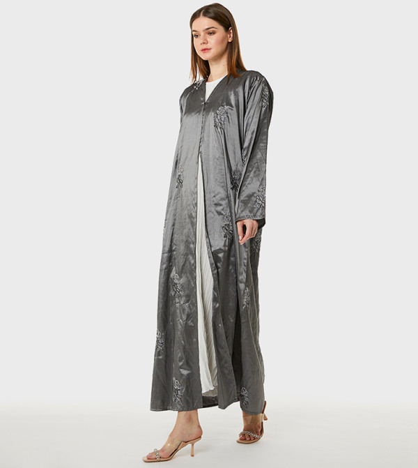 Embroidered Taffeta Abaya