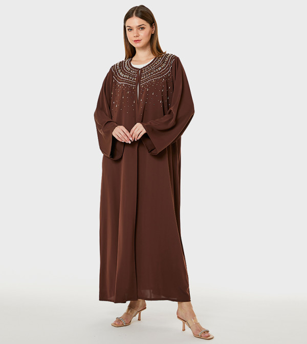 عباية ندى مطرزة  يدويًا 