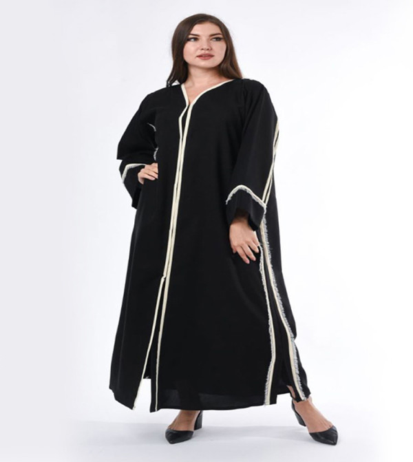 Fringe Hem Casual Abaya