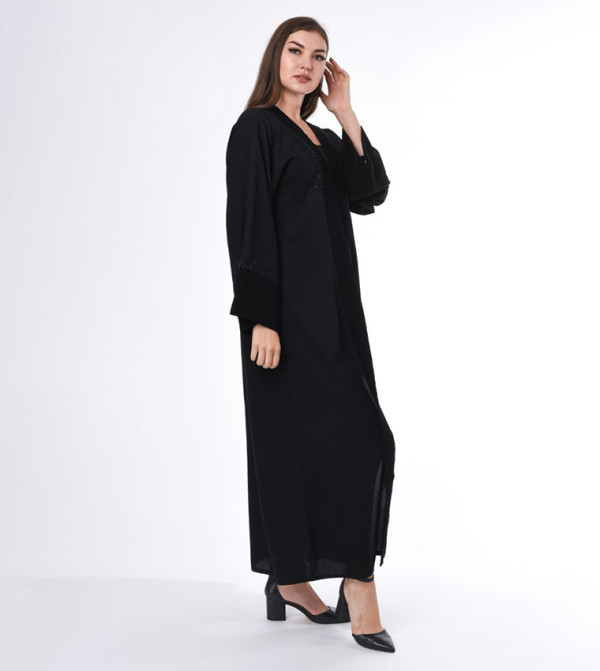 Hand Embroidered Velvet Paneled Abaya