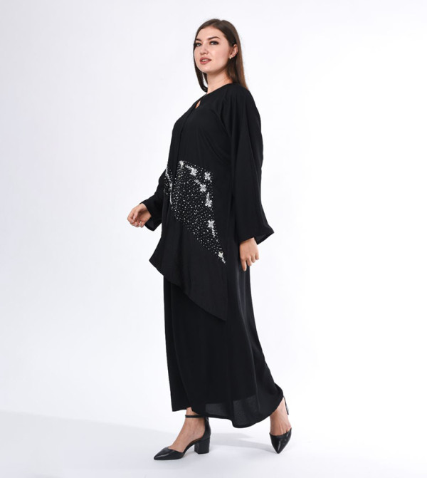 Hand Embroidered Layered Abaya
