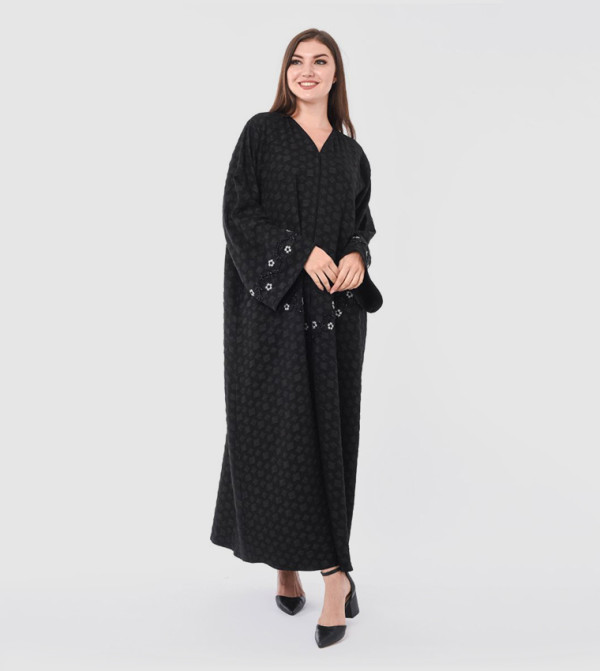 Self Designed Hand Embroidered Abaya