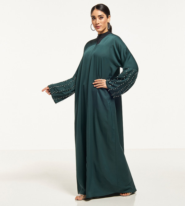 Stone Embellished Abaya with Sheila