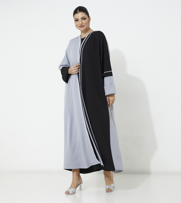 Color Block Barbie Crepe Abaya