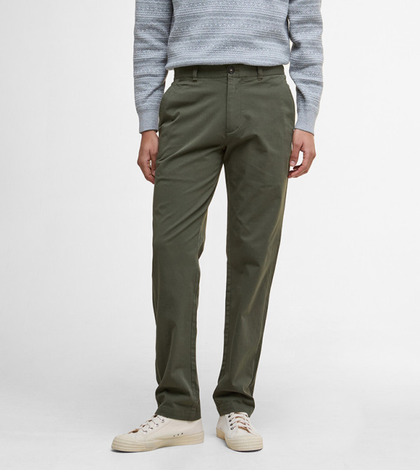 Solid Mid Rise Slim Fit Chinos