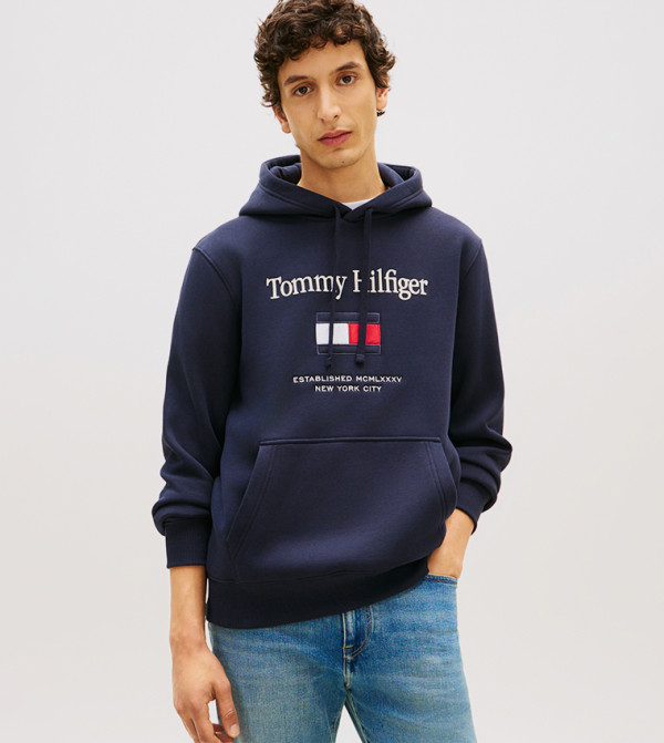 Logo Embroidered Long Sleeves Hoodie