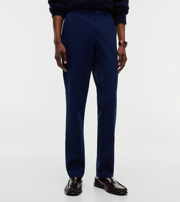 Solid Slim Fit Trousers