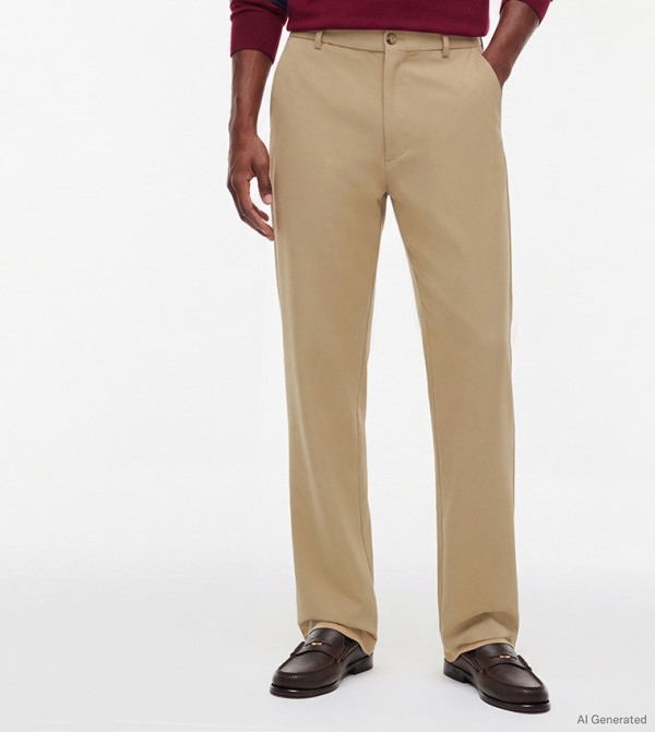 DOVER Solid Straight Fit Chinos