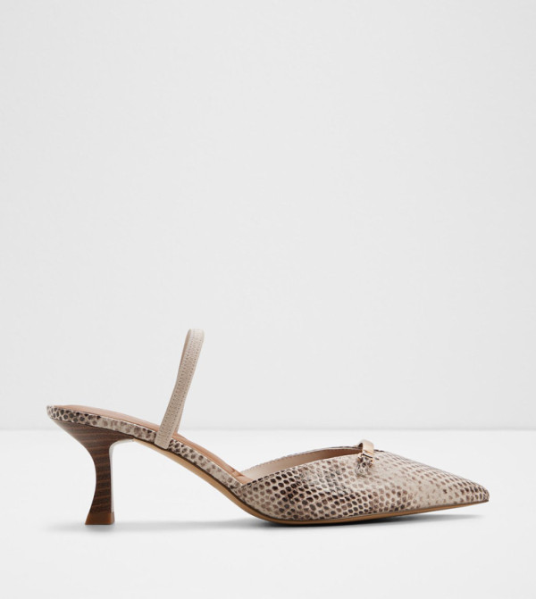 NAILAH Snakeskin Slingback Mule Pumps