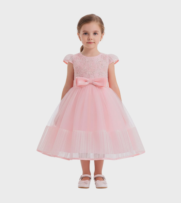 Lace Detail Riding Hood Fit and Flare Dress