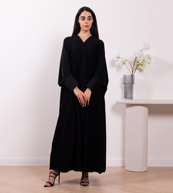 Solid Bishop Sleeves Abaya