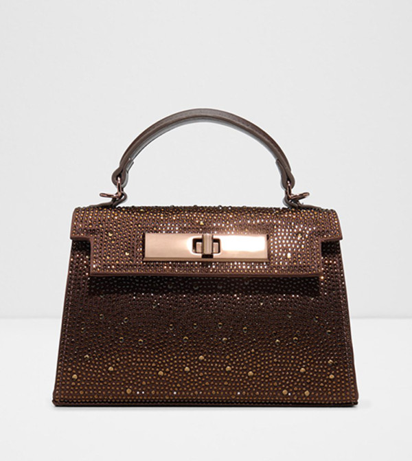 NIKIETA Embellished Twist Lock Flap Top Handle Bag
