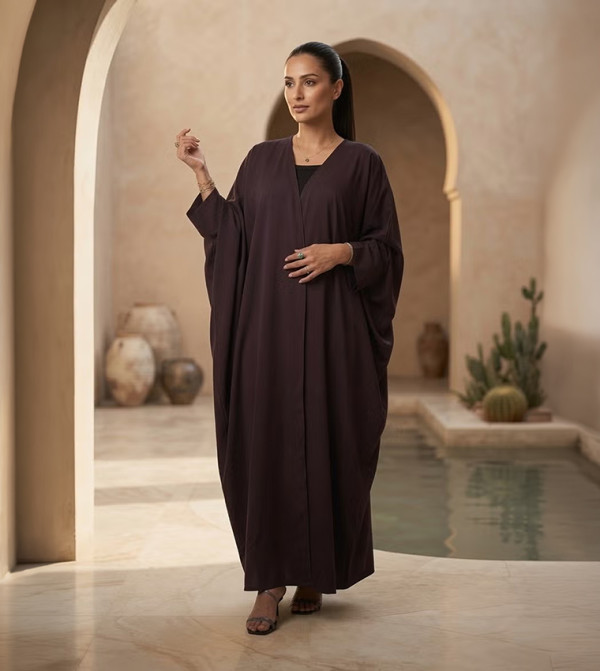 Bahraini Cut Copper Cord Detail Abaya