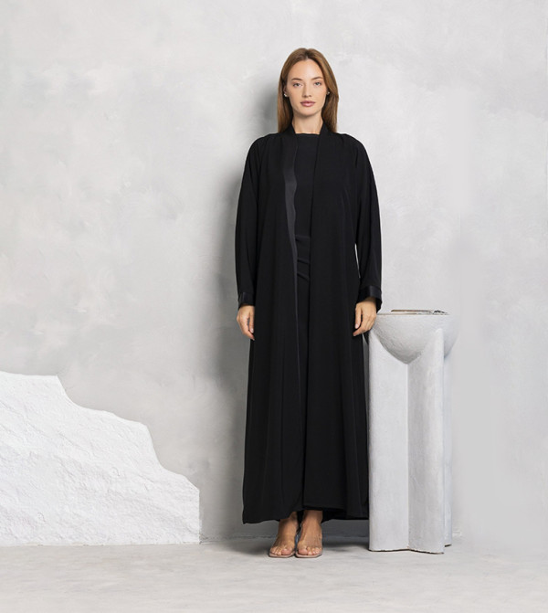 Zig-Zag Soft Crepe Long Sleeves Abaya