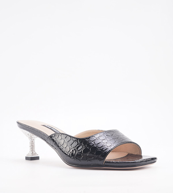 KATIE Textured Kitten Heel Sandals