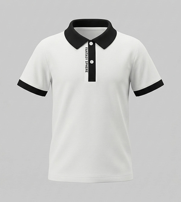Contrast Trim Short Sleeves Polo T-Shirt