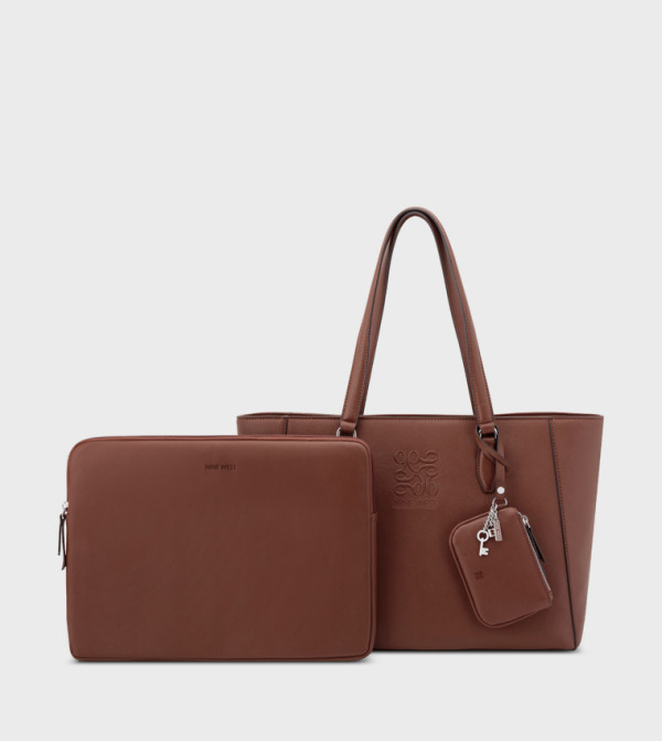 FARIDA Textured Zip Tote Bag