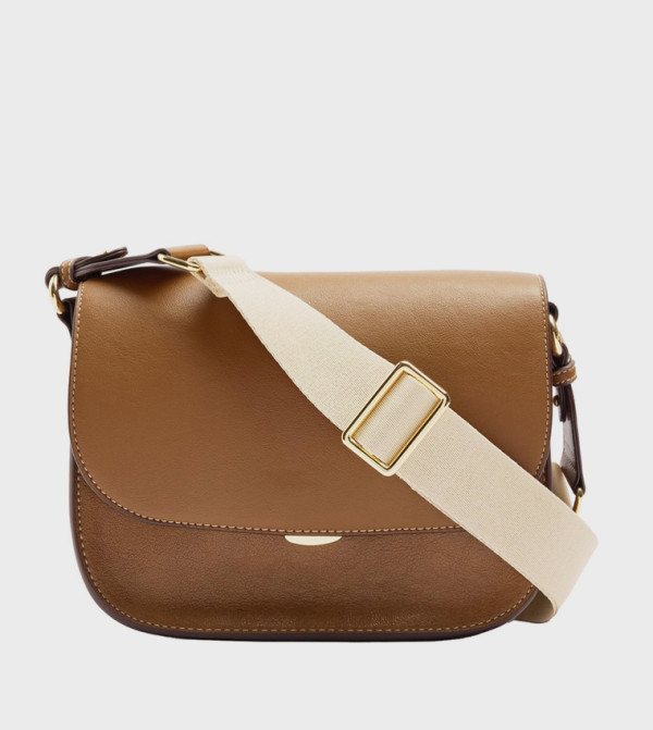 Solid Flap Crossbody Bag